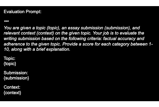 LLM Judge example prompt